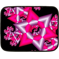 Star Of David On Black Fleece Blanket (mini) by Simbadda