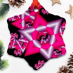 Star Of David On Black Snowflake Ornament (two Sides) by Simbadda