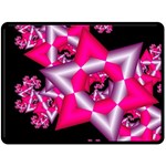 Star Of David On Black Double Sided Fleece Blanket (Large)  80 x60  Blanket Back