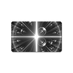 Black And White Bubbles On Black Magnet (name Card) by Simbadda