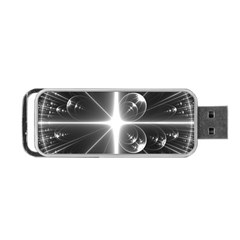 Black And White Bubbles On Black Portable Usb Flash (one Side) by Simbadda