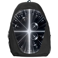 Black And White Bubbles On Black Backpack Bag by Simbadda