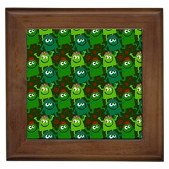 Seamless Little Cartoon Men Tiling Pattern Framed Tiles by Simbadda