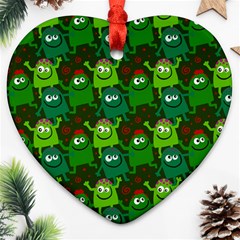 Seamless Little Cartoon Men Tiling Pattern Ornament (heart) by Simbadda