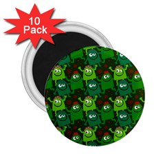 Seamless Little Cartoon Men Tiling Pattern 2 25  Magnets (10 Pack)  by Simbadda