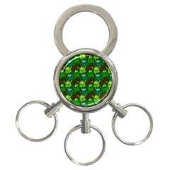 Seamless Little Cartoon Men Tiling Pattern 3-ring Key Chains by Simbadda