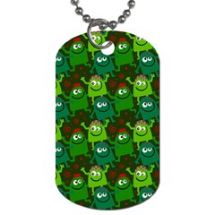 Seamless Little Cartoon Men Tiling Pattern Dog Tag (one Side) by Simbadda