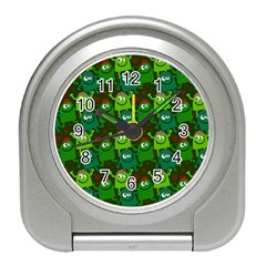 Seamless Little Cartoon Men Tiling Pattern Travel Alarm Clocks by Simbadda