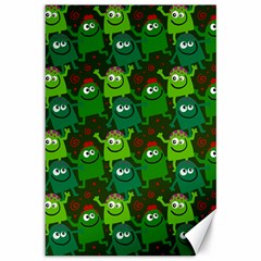 Seamless Little Cartoon Men Tiling Pattern Canvas 12  X 18   by Simbadda