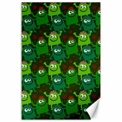 Seamless Little Cartoon Men Tiling Pattern Canvas 24  X 36  by Simbadda