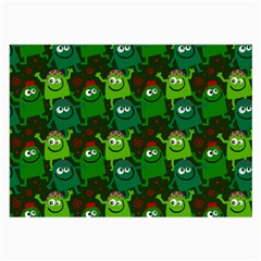 Seamless Little Cartoon Men Tiling Pattern Large Glasses Cloth by Simbadda