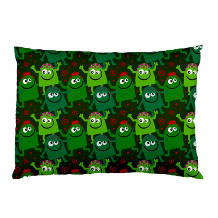 Seamless Little Cartoon Men Tiling Pattern Pillow Case