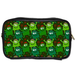 Seamless Little Cartoon Men Tiling Pattern Toiletries Bags by Simbadda