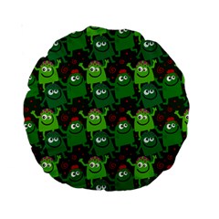 Seamless Little Cartoon Men Tiling Pattern Standard 15  Premium Round Cushions by Simbadda