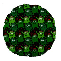 Seamless Little Cartoon Men Tiling Pattern Large 18  Premium Round Cushions by Simbadda