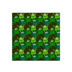 Seamless Little Cartoon Men Tiling Pattern Satin Bandana Scarf by Simbadda