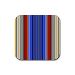 Colorful Stripes Background Rubber Coaster (square)  by Simbadda