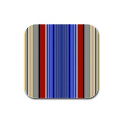 Colorful Stripes Background Rubber Square Coaster (4 Pack)  by Simbadda