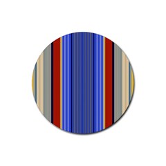 Colorful Stripes Background Rubber Coaster (round)  by Simbadda