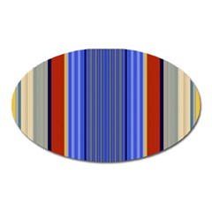 Colorful Stripes Background Oval Magnet by Simbadda