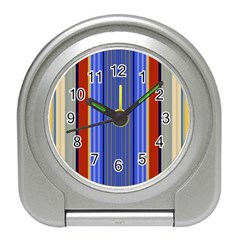 Colorful Stripes Background Travel Alarm Clocks by Simbadda