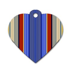 Colorful Stripes Background Dog Tag Heart (one Side)