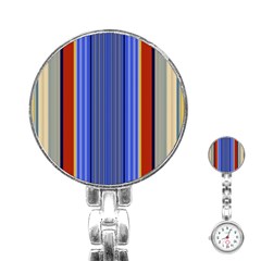 Colorful Stripes Background Stainless Steel Nurses Watch by Simbadda