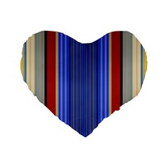 Colorful Stripes Background Standard 16  Premium Flano Heart Shape Cushions by Simbadda