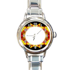 Circle Fractal Frame Round Italian Charm Watch