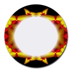 Circle Fractal Frame Round Mousepads