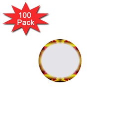 Circle Fractal Frame 1  Mini Buttons (100 pack) 