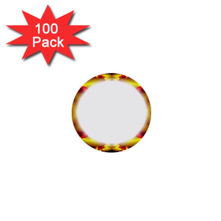 Circle Fractal Frame 1  Mini Buttons (100 pack) 