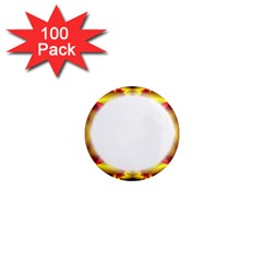 Circle Fractal Frame 1  Mini Magnets (100 pack) 