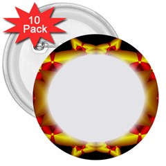 Circle Fractal Frame 3  Buttons (10 pack) 