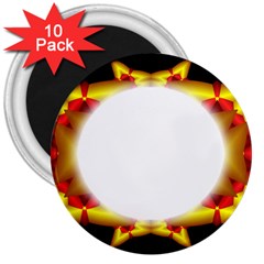 Circle Fractal Frame 3  Magnets (10 pack) 