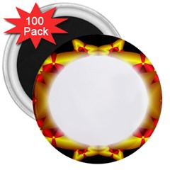 Circle Fractal Frame 3  Magnets (100 pack)