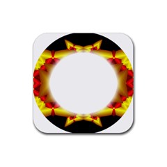 Circle Fractal Frame Rubber Coaster (Square) 