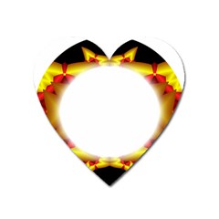 Circle Fractal Frame Heart Magnet