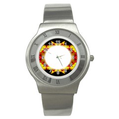 Circle Fractal Frame Stainless Steel Watch