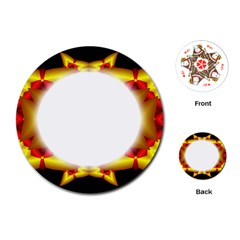 Circle Fractal Frame Playing Cards (Round) 