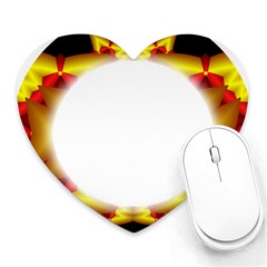 Circle Fractal Frame Heart Mousepads