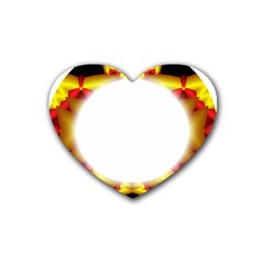 Circle Fractal Frame Heart Coaster (4 Pack)  by Simbadda