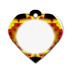 Circle Fractal Frame Dog Tag Heart (One Side)