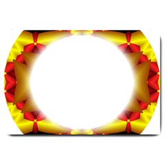 Circle Fractal Frame Large Doormat  by Simbadda