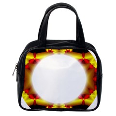 Circle Fractal Frame Classic Handbags (One Side)