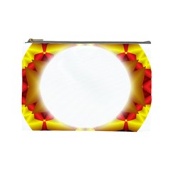 Circle Fractal Frame Cosmetic Bag (large)  by Simbadda