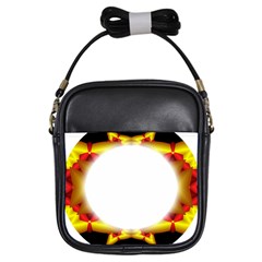 Circle Fractal Frame Girls Sling Bags