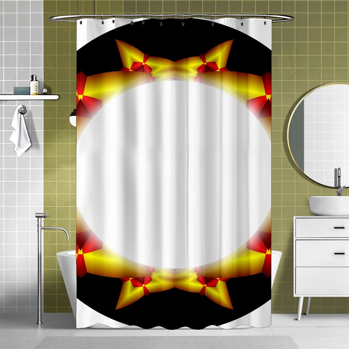 Circle Fractal Frame Shower Curtain 48  x 72  (Small) 