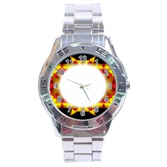 Circle Fractal Frame Stainless Steel Analogue Watch