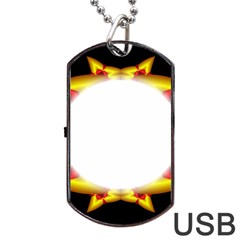 Circle Fractal Frame Dog Tag Usb Flash (one Side) by Simbadda